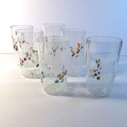 Bubble Millefiori Cups - chad balster glass